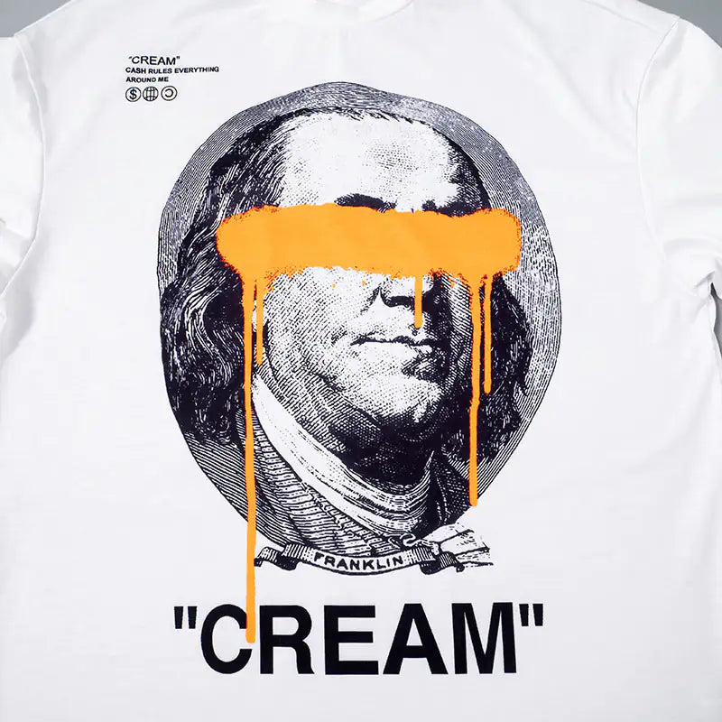 Cream Graphic Oversized Tee